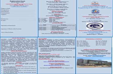 Five-day FDP On Optimization Techniques for Research on 2nd January 2025 to 7th January 2025 organized by Electrical Department.